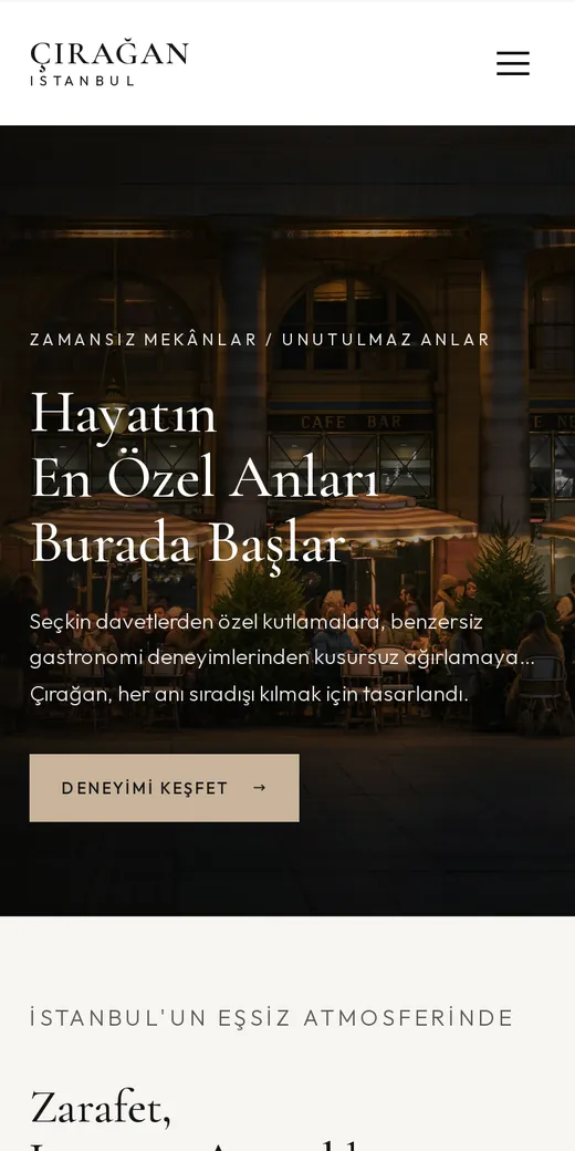 Çırağan demosu mobil görünüm