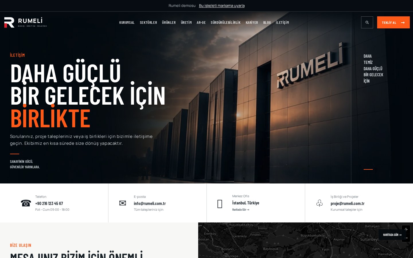 Rumeli iletişim ve proje talep sayfası