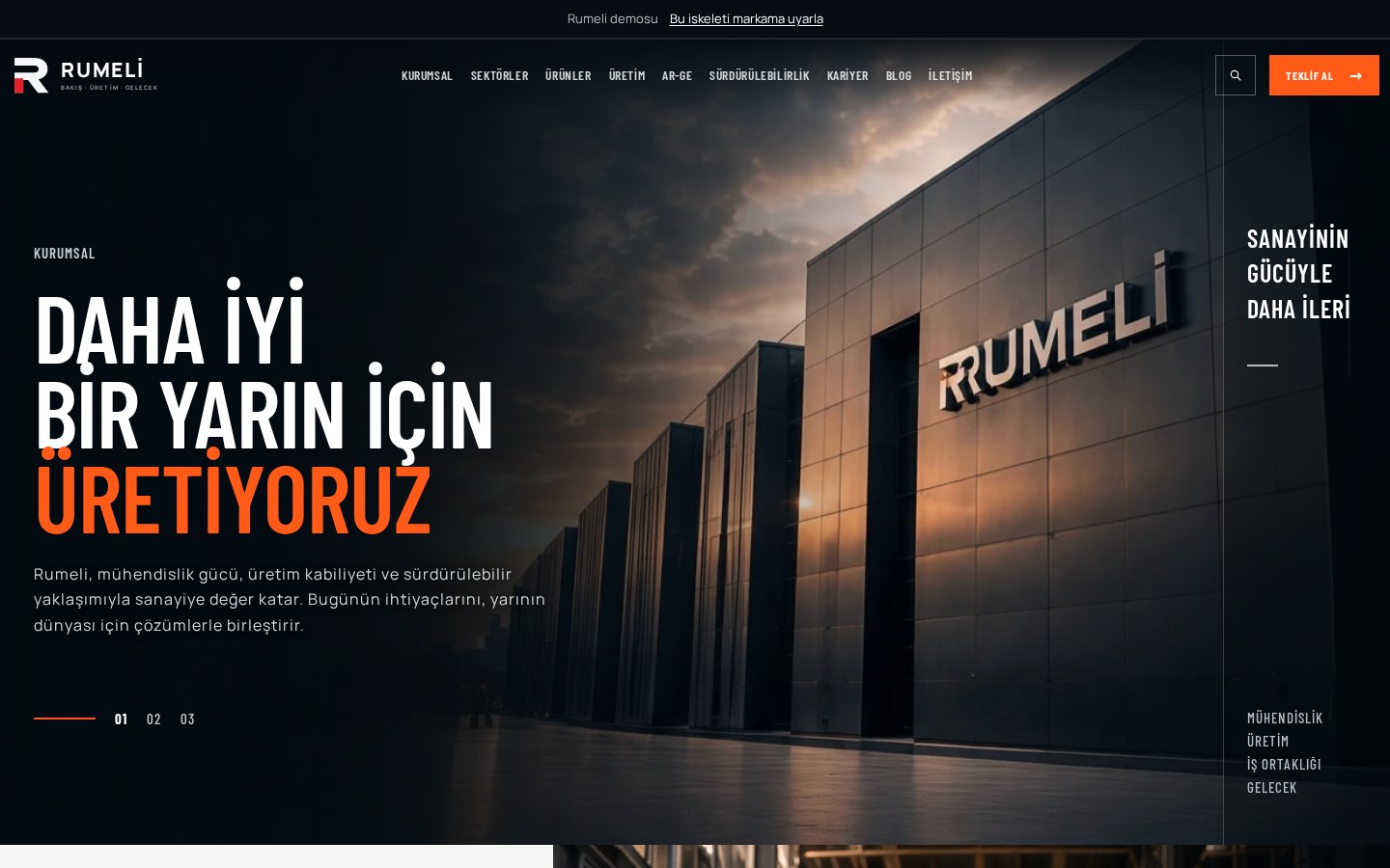 Rumeli kurumsal tanıtım sayfası
