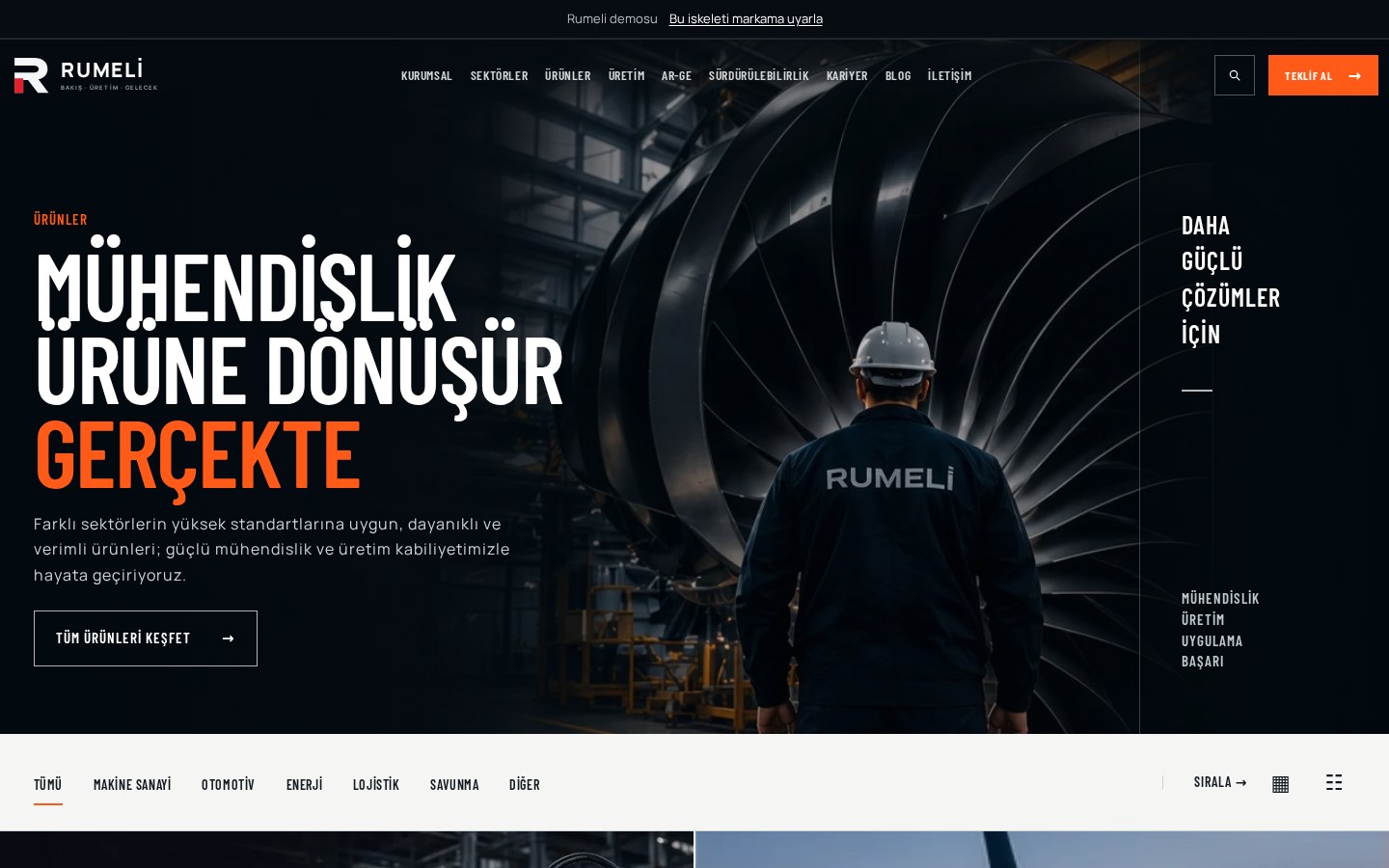 Rumeli endüstriyel ürünler katalog sayfası