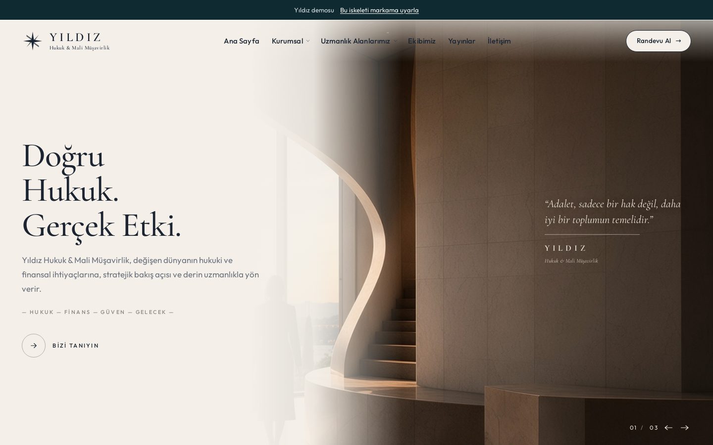Yıldız hukuk ve mali müşavirlik web sitesi ana sayfası